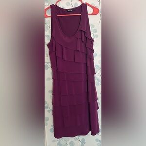 Fuchsia Ruffle Front Dress L